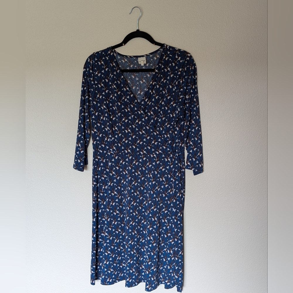 Kaleigh Teal Patterned Dress Size L